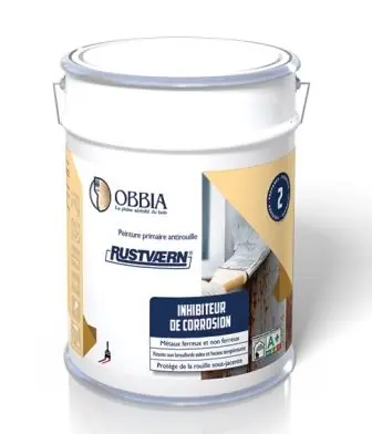 Vernis antirouille OBBIA RUSTVAERN - Noir - Bidon de 900gr - RUST0K90N Haute Qualité
