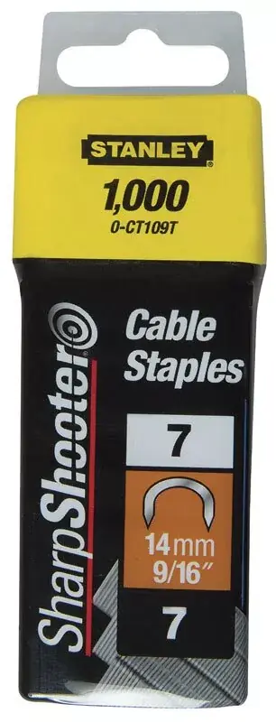 Agrafes cavaliers STANLEY Type 7 – 14 mm – Boite de 1000 pieces – 1-CT109T Quantité Limitée