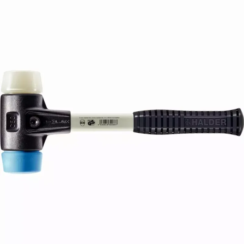 Prix Cassé Maillet HALDER SIMPLEX TPE souple / nylon avec boîtier en fonte malléable renforcée et manche en fibre de verre - D=60 mm - 3718.060