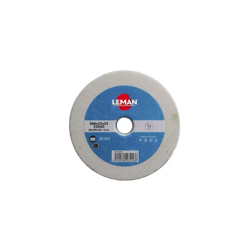 Meule vitrifiée blanche à eau D. 150 x Al. 32 x Ep. 20 mm Gr. 60 - LEMAN - 15016 Meilleur Choix