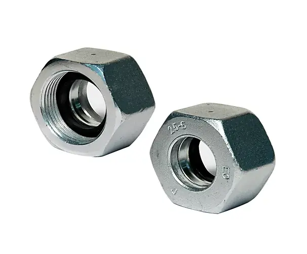 Ecrou de fonction EO-2 femelle DIN L x femelle métrique - Acier/inox série FM Parker Usine Directe