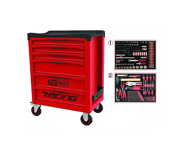 Servante RACING 6 tiroirs équipées 184 outils 855.6184 KS Tools Prix Choc