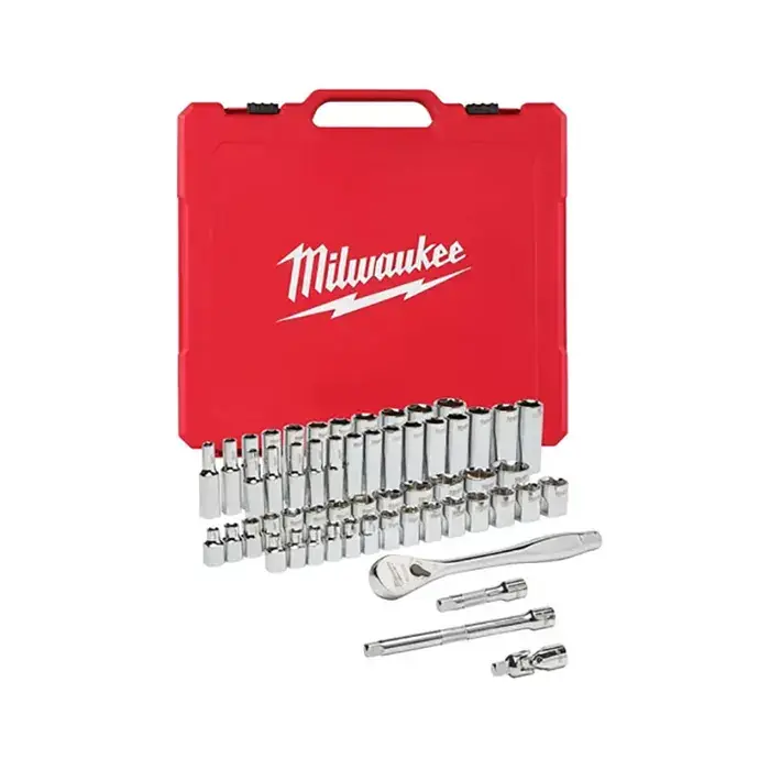 Milwaukee - Set de douilles et clés à cliquet 3/8" métriques & impériales 56 pcs - 4932464946 Offre Exclusive