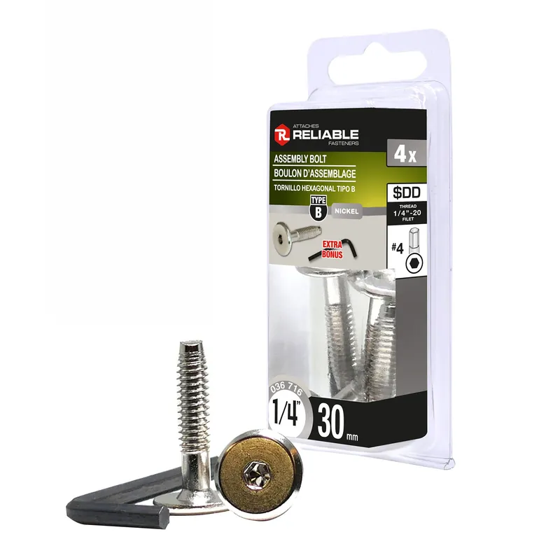 Solde Boulons d‘assemblage de type JBC, 1/4" x 30 mm, 4/pqt