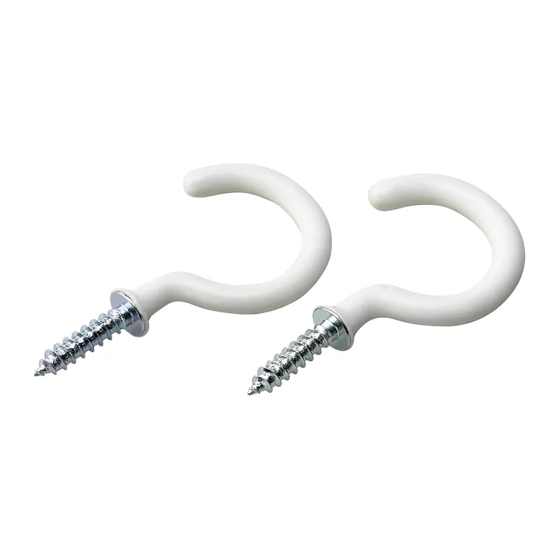 Satisfait Ou Remboursé Crochet pour tasses, blanc, 2/pqt, 1 1/2"