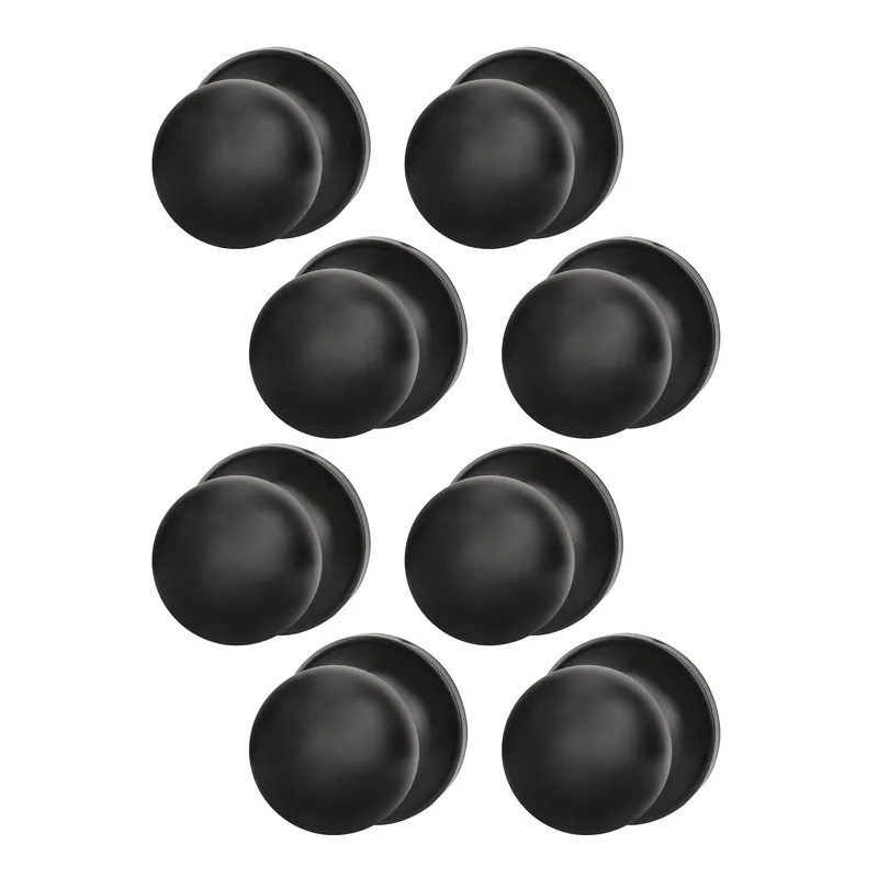 Top Vente Ensemble de boutons pour portes de passage, Hudson, 8/pqt, noir mat